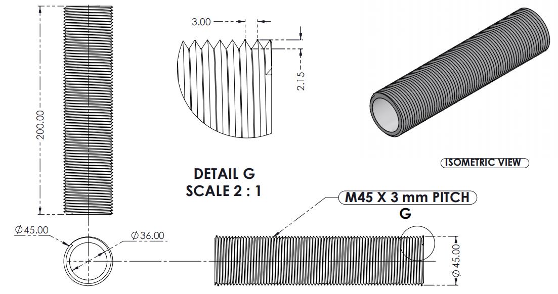 Threaded Ceramic Tube